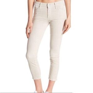Mother The Looker Crop Pant Hopscotch Corduroy Ivory Jean Designer Sz 30 NEW